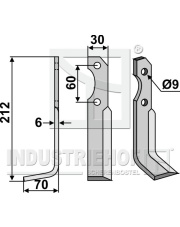 BRU-45L Nóż glebogryzarki, lewy BRU-45L.97