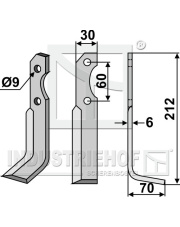 BRU-45R Nóż glebogryzarki, prawy BRU-45R.97