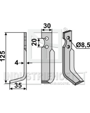 BUN-54L Nóż glebogryzarki, lewy BUN-54L.97