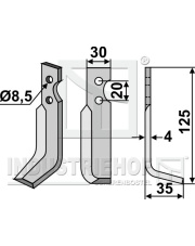 BUN-54R Nóż glebogryzarki, prawy BUN-54R.97