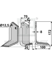 CAR-04R Nóż glebogryzarki, prawy CAR-04R.97