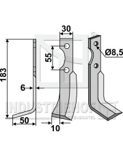 CAR-11L Nóż glebogryzarki, lewy CAR-11L.97