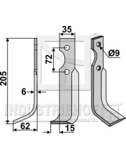 CAS-03L Nóż glebogryzarki, lewy CAS-03L.97