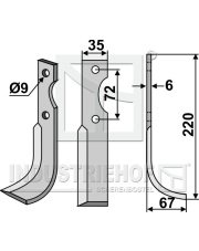 CAS-06R Nóż glebogryzarki, prawy CAS-06R.97