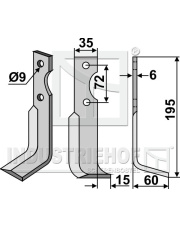 CAS-08R Nóż glebogryzarki, prawy CAS-08R.97