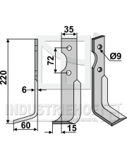 CAS-09L Nóż glebogryzarki, lewy CAS-09L.97