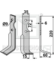 CAS-09R Nóż glebogryzarki, prawy CAS-09R.97