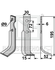 CAS-11R Nóż glebogryzarki, prawy CAS-11R.97