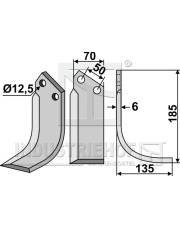 CEL-01R Nóż glebogryzarki, prawy CEL-01R.97