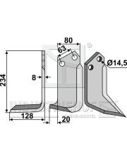 CEL-04L Nóż glebogryzarki, lewy CEL-04L.97