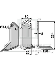 CEL-04R Nóż glebogryzarki, prawy CEL-04R.97