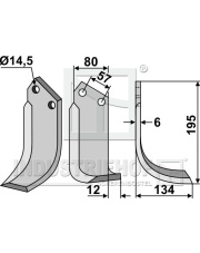 CEL-05R Nóż glebogryzarki, prawy CEL-05R.97