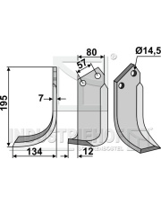 CEL-07L Nóż glebogryzarki, lewy CEL-07L.97