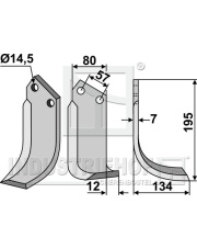 CEL-07R Nóż glebogryzarki, prawy CEL-07R.97