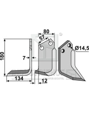 CEL-08L Nóż glebogryzarki, lewy CEL-08L.97