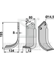 CEL-09L Nóż glebogryzarki, lewy CEL-09L.97