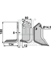 CEL-10L Nóż glebogryzarki, lewy CEL-10L.97