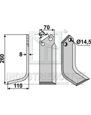 CEL-12L Nóż glebogryzarki, lewy CEL-12L.97