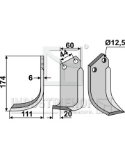 CEL-13L Nóż glebogryzarki, lewy CEL-13L.97