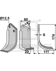 CEL-13R Nóż glebogryzarki, prawy CEL-13R.97