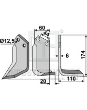 CEL-14R Nóż glebogryzarki, prawy CEL-14R.97