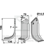 CEL-20L Nóż glebogryzarki, lewy CEL-20L.97