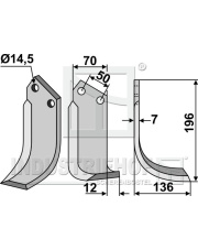 CEL-20R Nóż glebogryzarki, prawy CEL-20R.97
