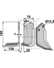 CEL-21L Nóż glebogryzarki, lewy CEL-21L.97