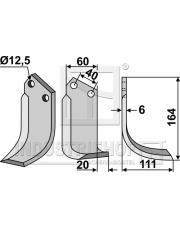 CEL-22R Nóż glebogryzarki, prawy CEL-22R.97