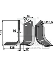 CEL-38L Nóż glebogryzarki, lewy CEL-38L.97