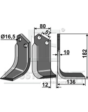 CEL-38R Nóż glebogryzarki, prawy CEL-38R.97