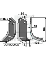 CEL-39R-DURA Nóż glebogryzarki DURAFACE, prawy CEL-39R-DURA.97