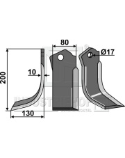 CEL-58L Nóż glebogryzarki, lewy CEL-58L.97
