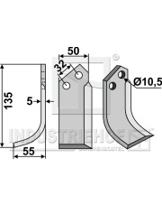 COM-02L Nóż glebogryzarki, lewy COM-02L.97