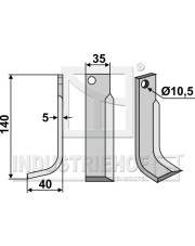 COM-03L Nóż glebogryzarki, lewy COM-03L.97