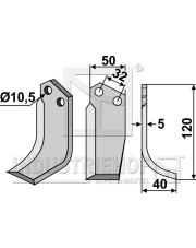 COM-06R Nóż glebogryzarki, prawy COM-06R.97