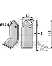 COM-07R Nóż glebogryzarki, prawy COM-07R.97