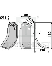 CRR-02R Nóż glebogryzarki, prawy CRR-02R.97