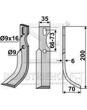 DIE-01R Nóż glebogryzarki, prawy DIE-01R.97