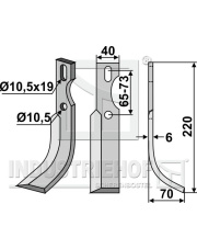 DIE-02R Nóż glebogryzarki, prawy DIE-02R.97