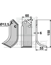 DON-10R Nóż glebogryzarki, prawy DON-10R.97