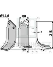 DON-12R Nóż glebogryzarki, prawy DON-12R.97