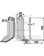 EBE-02R Nóż glebogryzarki, prawy EBE-02R.97