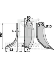 EBE-03L Nóż glebogryzarki, lewy EBE-03L.97