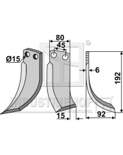 EBE-03R Nóż glebogryzarki, prawy EBE-03R.97