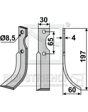 EUR-01R Nóż glebogryzarki, prawy EUR-01R.97