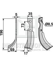 EUR-02L Nóż glebogryzarki, lewy EUR-02L.97