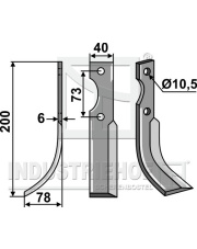 EUR-03L Nóż glebogryzarki, lewy EUR-03L.97