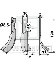 EUR-06R Nóż glebogryzarki, prawy EUR-06R.97