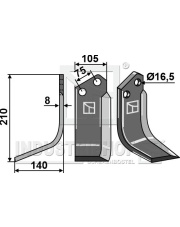 FAL-09L Nóż glebogryzarki, lewy FAL-09L.97
